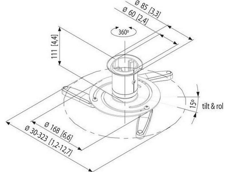 Vogel's VPC 545 Projector Ceiling Mount Silver - Image 4