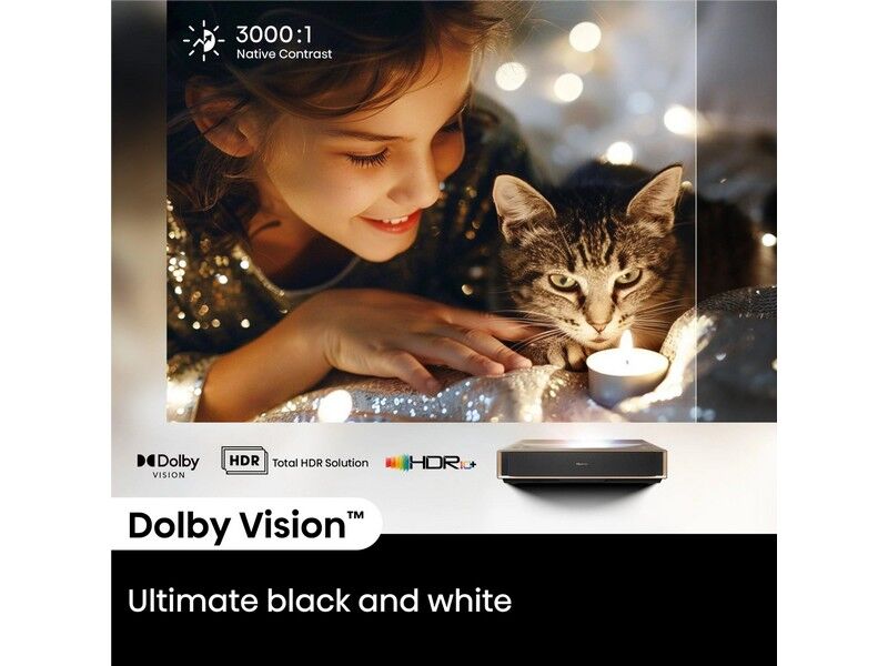 Hisense PT1 80in-150in 4K TriChroma Laser Cinema UST 2500lm Projector - Image 3