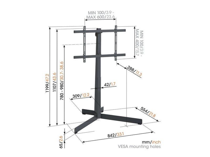 Vogel’s TVS 3690 TV Floor Stand Black - Image 14