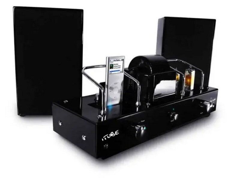 Klapp Audio Visual Fatman iTube Carbon MK2 Valve Amplifier Dock + Speakers Black - Image 2