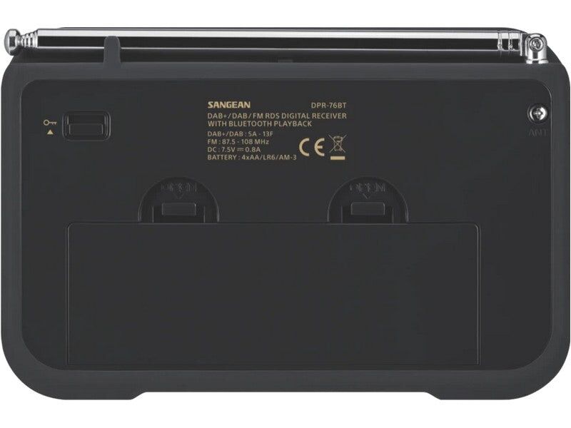 Sangean Portable Radio DPR-76BT DAB+ FM with Bluetooth Matte Black - Image 3