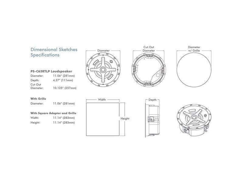 Sonance PS-C63RTLP 6.5" Low Profile In-ceiling Speaker Professional Series Pair White - Image 3