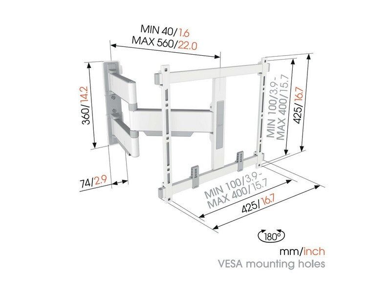 Vogel's TVM 5445 Full-Motion TV Wall Mount White - Image 9