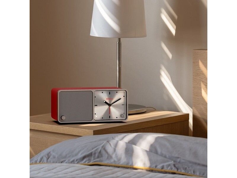 Geneva TIME Bluetooth Speaker Analog Alarm Clock with Charging Station Red - Image 2