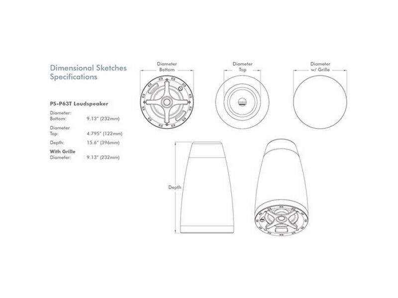 Sonance PS-P63T 6.5in Pendant Professional Series (Pair) Black - Image 3