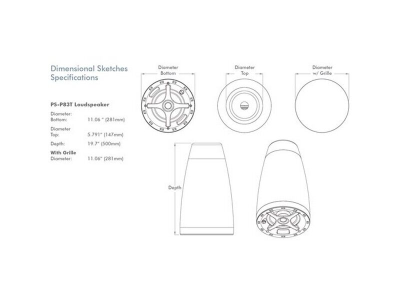 Sonance PS-P83T 8in Pendant Professional Series (Pair) White - Image 3