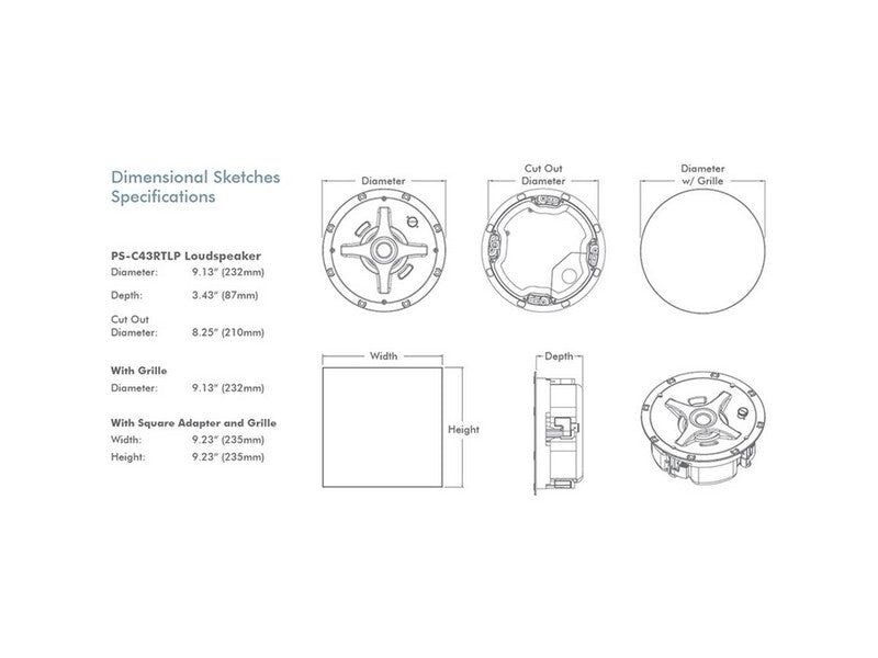 Sonance PS-C43RTLP Professional Series 4in Low Profile In-Ceiling Speaker Pair - Image 3