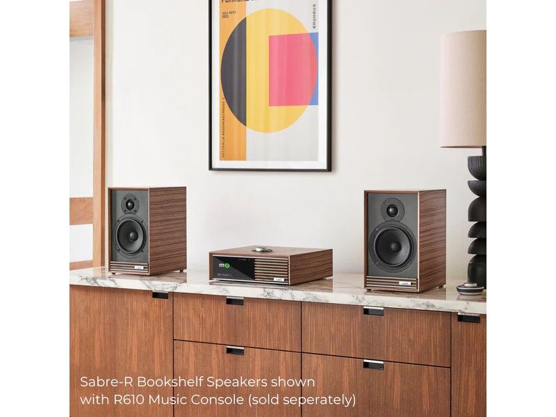 Ruark Music System (R610 Music Console + Sabre-R Bookshelf Speakers) Walnut - Image 4