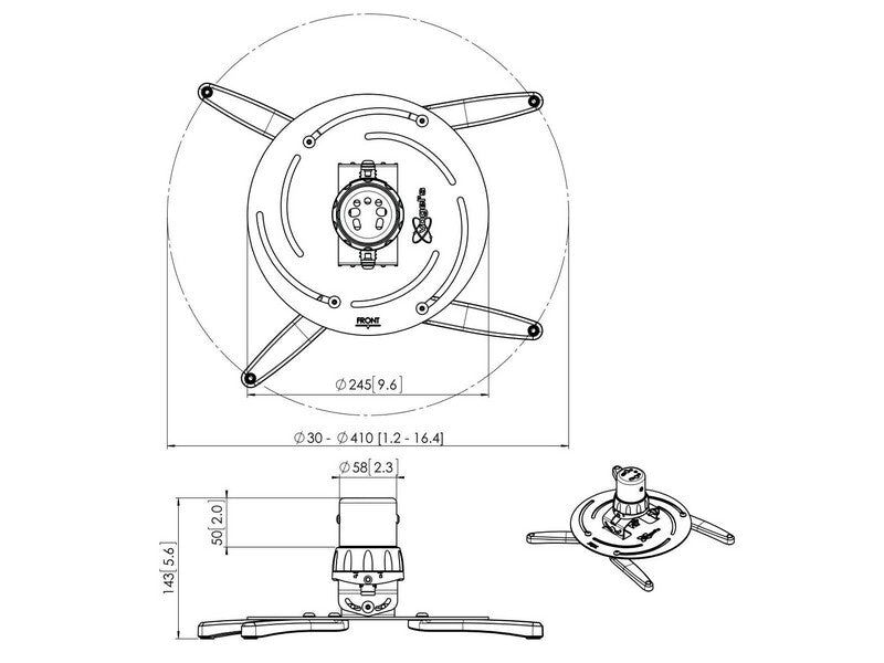 Vogel's PPC 2500 Projector Ceiling Mount Silver - Image 7
