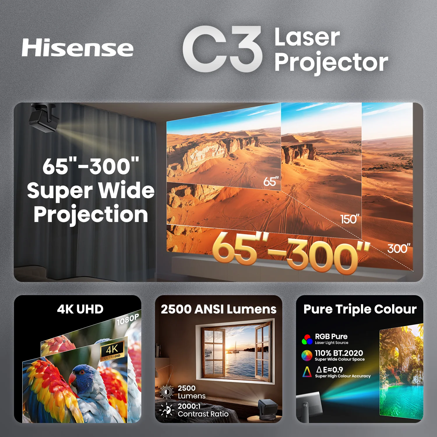 Hisense C3 65"-300" 4K Triple Laser Projector - Image 7