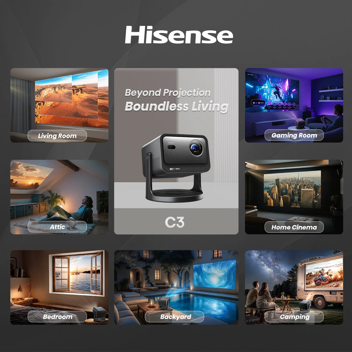 Hisense C3 65"-300" 4K Triple Laser Projector - Image 8
