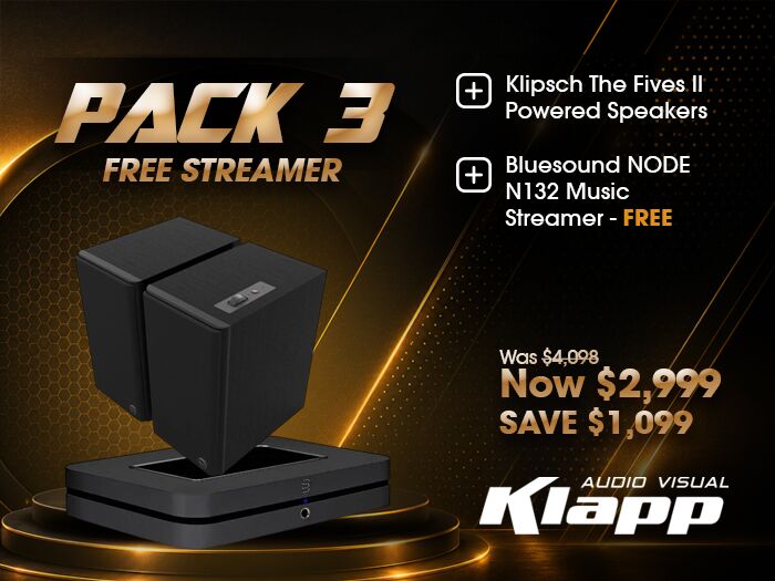 Klipsch The Fives II Powered Speakers + FREE Bluesound NODE N132 Streamer Package