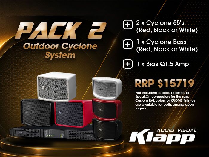 VOID Acoustics Outdoor Cyclone System with Cyclone 55 speakers, Cyclone Bass and Bias Q1.5 amplifier
